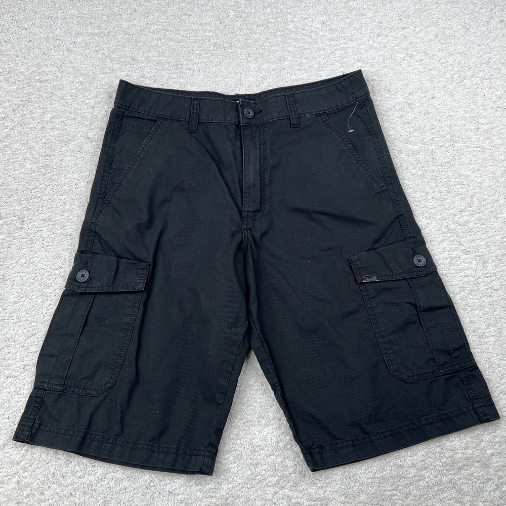 Vans Mens Black Micro Corduroy Cargo Shorts Size 30 VN-KWKRBL Utility Skate Surf